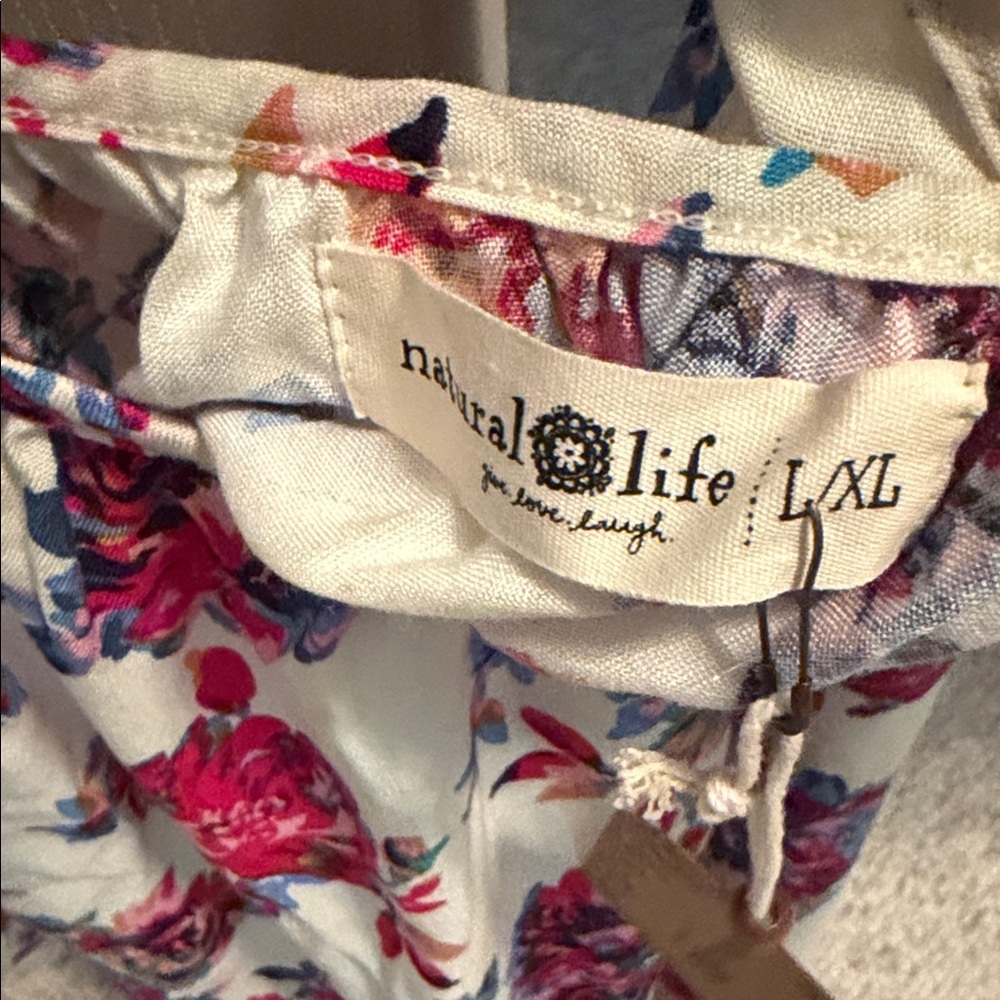 Natural Life Floral Dress with Pink and Blue Accents - Picture 2 of 5